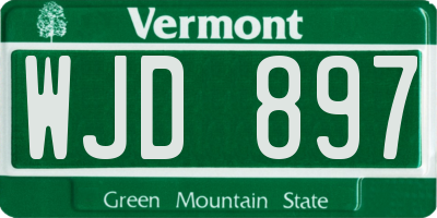 VT license plate WJD897