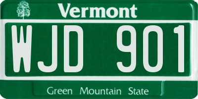 VT license plate WJD901