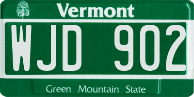 VT license plate WJD902