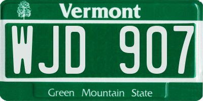 VT license plate WJD907