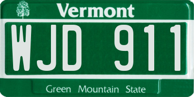VT license plate WJD911