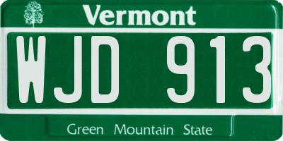 VT license plate WJD913
