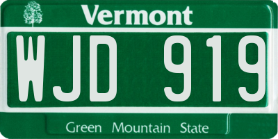 VT license plate WJD919