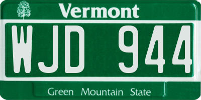 VT license plate WJD944