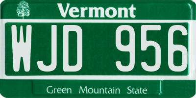 VT license plate WJD956