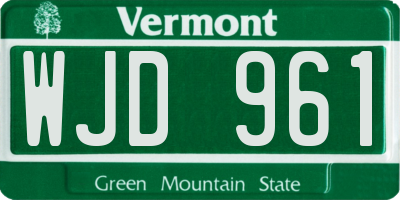 VT license plate WJD961