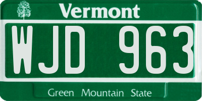 VT license plate WJD963