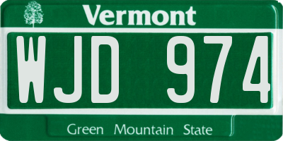 VT license plate WJD974