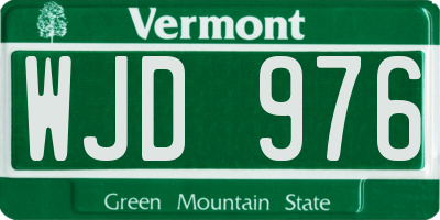 VT license plate WJD976