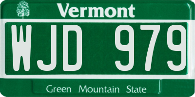 VT license plate WJD979