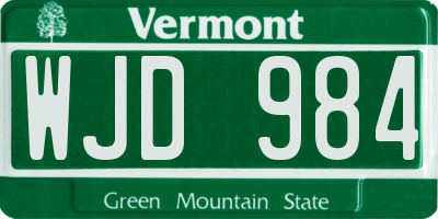 VT license plate WJD984