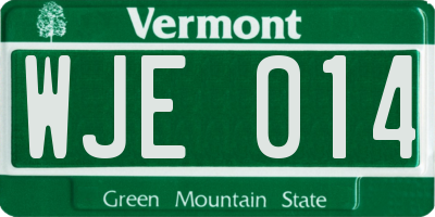 VT license plate WJE014