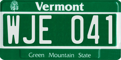 VT license plate WJE041
