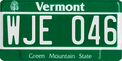 VT license plate WJE046