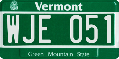 VT license plate WJE051