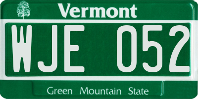 VT license plate WJE052