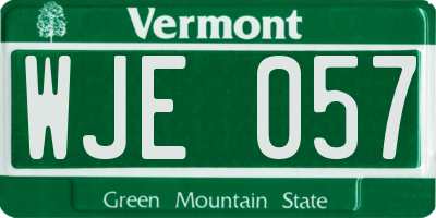 VT license plate WJE057