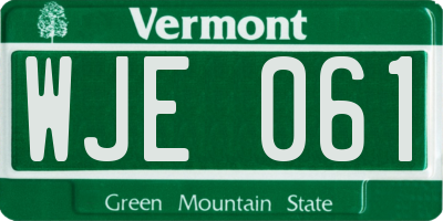 VT license plate WJE061