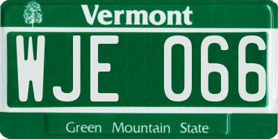 VT license plate WJE066