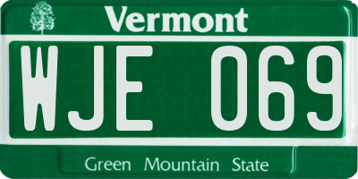 VT license plate WJE069