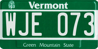 VT license plate WJE073