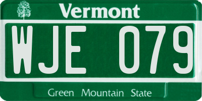 VT license plate WJE079