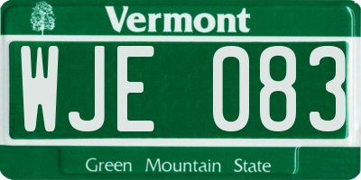 VT license plate WJE083