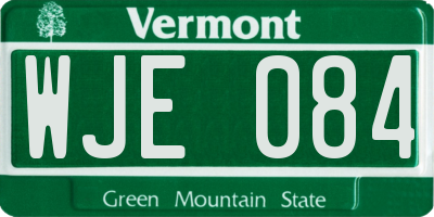 VT license plate WJE084