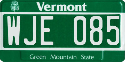 VT license plate WJE085