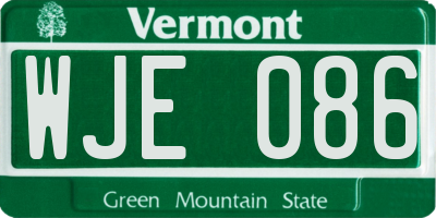 VT license plate WJE086