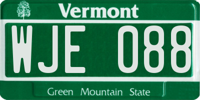 VT license plate WJE088