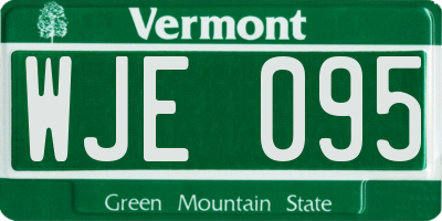 VT license plate WJE095