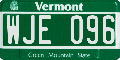 VT license plate WJE096