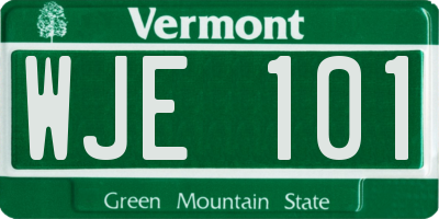 VT license plate WJE101