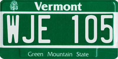 VT license plate WJE105