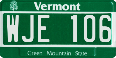 VT license plate WJE106