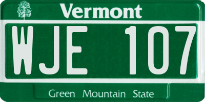 VT license plate WJE107