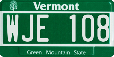 VT license plate WJE108