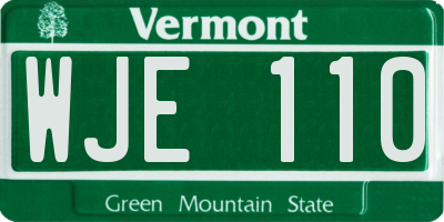 VT license plate WJE110