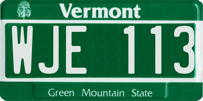VT license plate WJE113