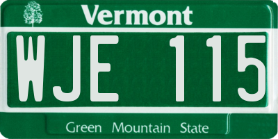VT license plate WJE115