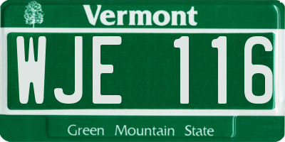 VT license plate WJE116