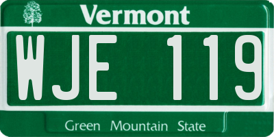 VT license plate WJE119