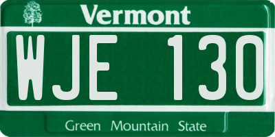VT license plate WJE130