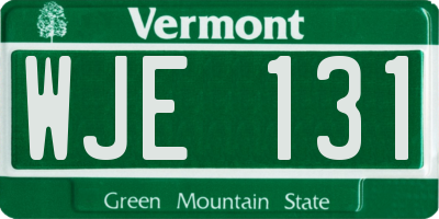 VT license plate WJE131