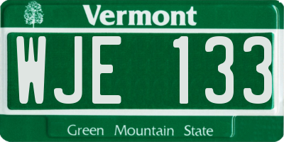 VT license plate WJE133