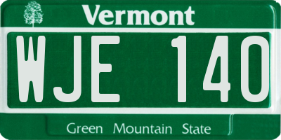 VT license plate WJE140