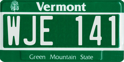 VT license plate WJE141