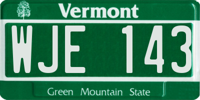 VT license plate WJE143