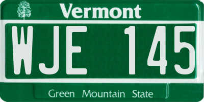 VT license plate WJE145